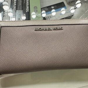 Michael Kors gray and Silver Clutch